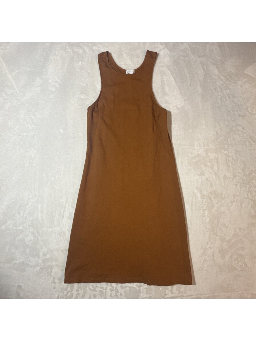 Leith Dress Women's Size XS Orange Scoop Neck Shift Bodycon Sleeveless Nylon